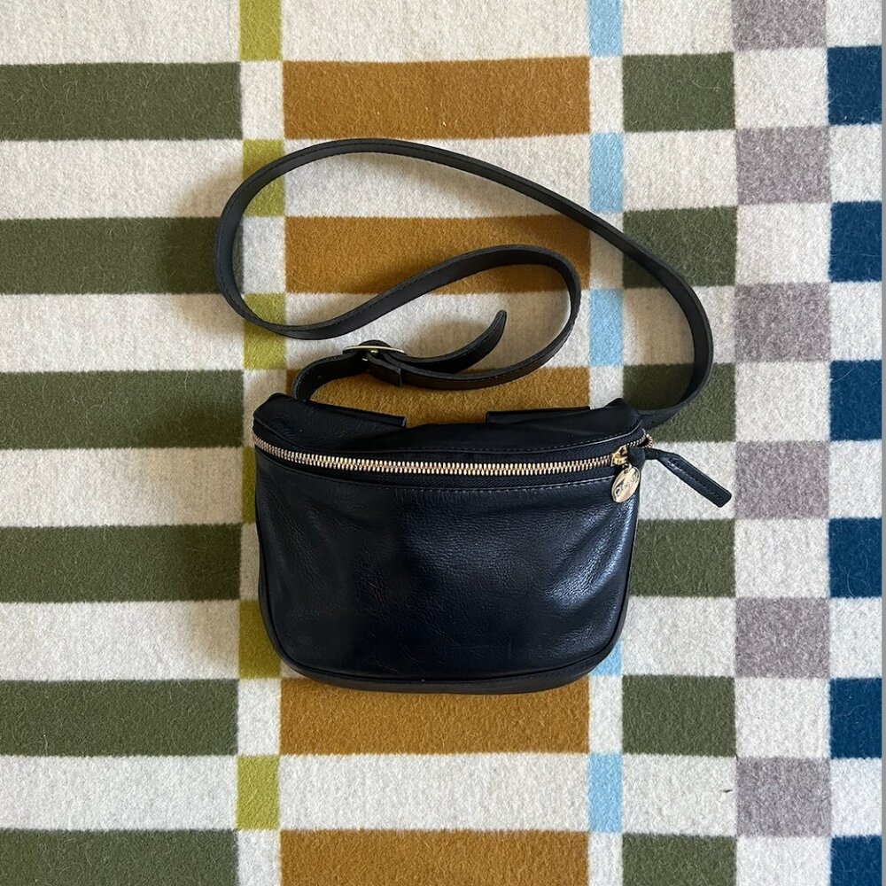 Clare V Black Leather Crossbody Bag